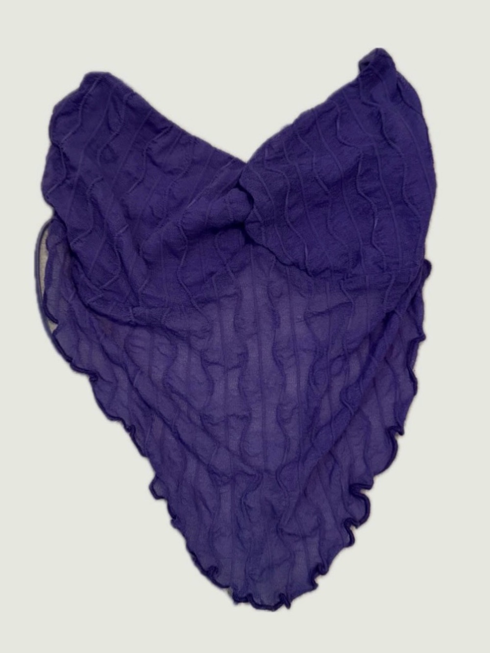 SHEIN Purple Ruffled V-Neck Crop Top